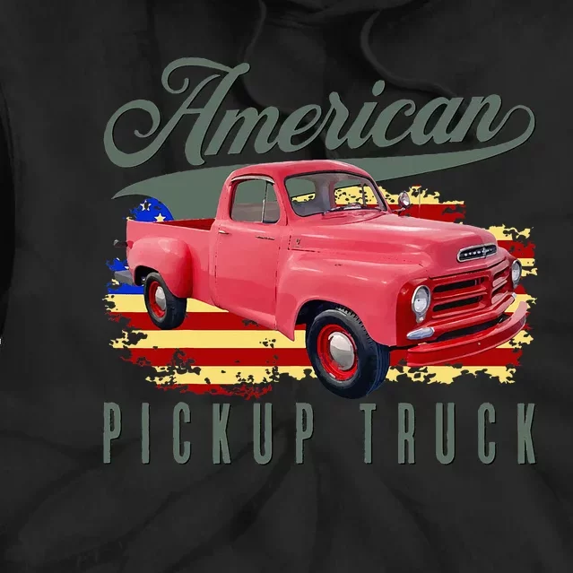 American Pickup Truck Adults Teens Tie Dye Hoodie