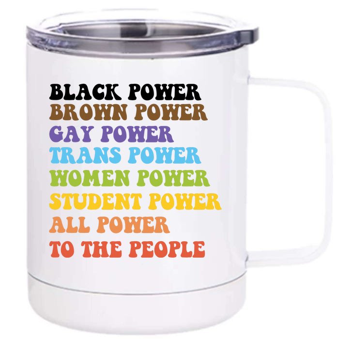 All Power To The People Pride Month Front & Back 12oz Stainless Steel Tumbler Cup