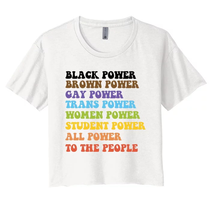 All Power To The People Pride Month Women's Crop Top Tee