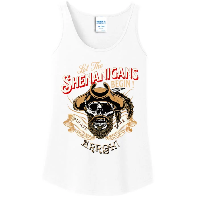 Arrgh Pirate Time Let The Shenanigans Begin Pirate Ladies Essential Tank