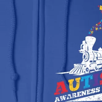 Autism Puzzle Train Toy Gift Support Autism Awareness Great Gift Full Zip Hoodie