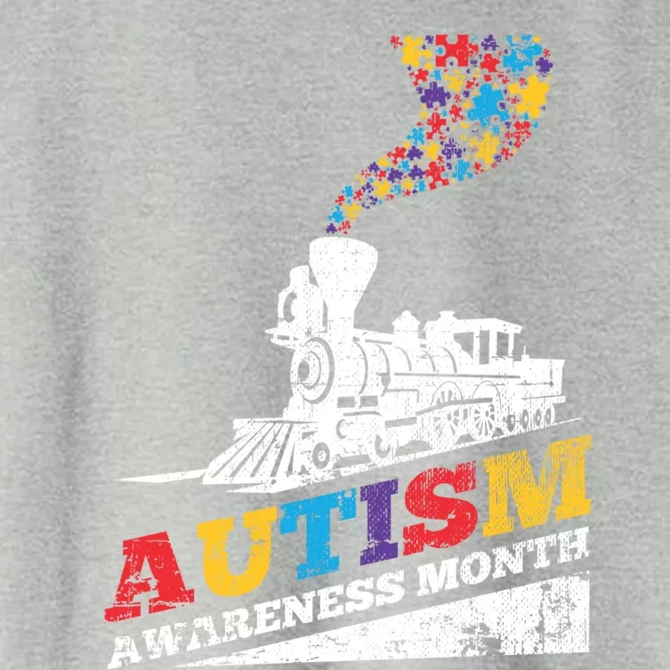 Autism Puzzle Train Toy Gift Support Autism Awareness Great Gift Women's Crop Top Tee