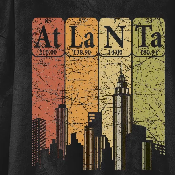 Atlanta Periodic Table Elements Atlanta Skyline Retro Hooded Wearable Blanket