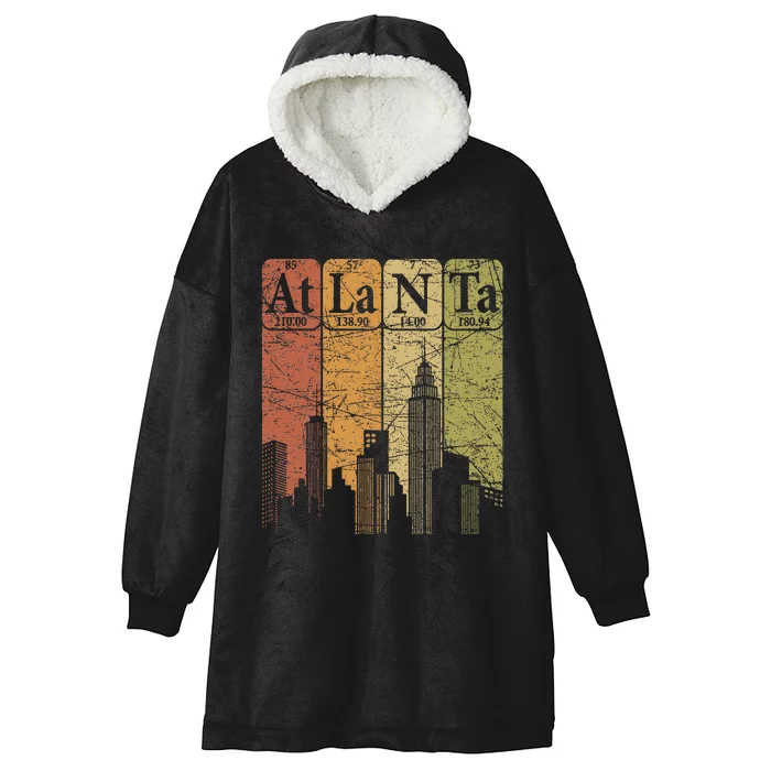 Atlanta Periodic Table Elements Atlanta Skyline Retro Hooded Wearable Blanket