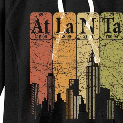 Atlanta Periodic Table Elements Atlanta Skyline Retro Women's Fleece Hoodie