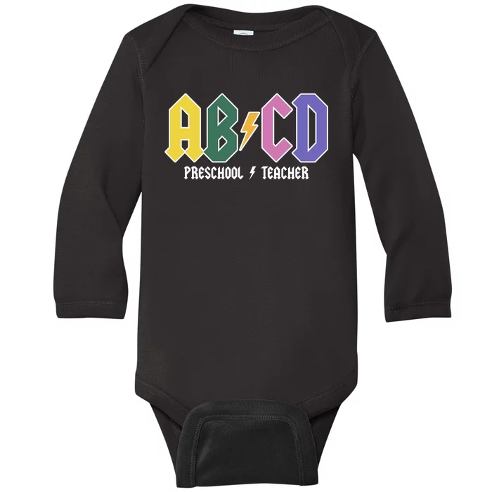 ABCD Preschool Teacher Rock And Roll Baby Long Sleeve Bodysuit