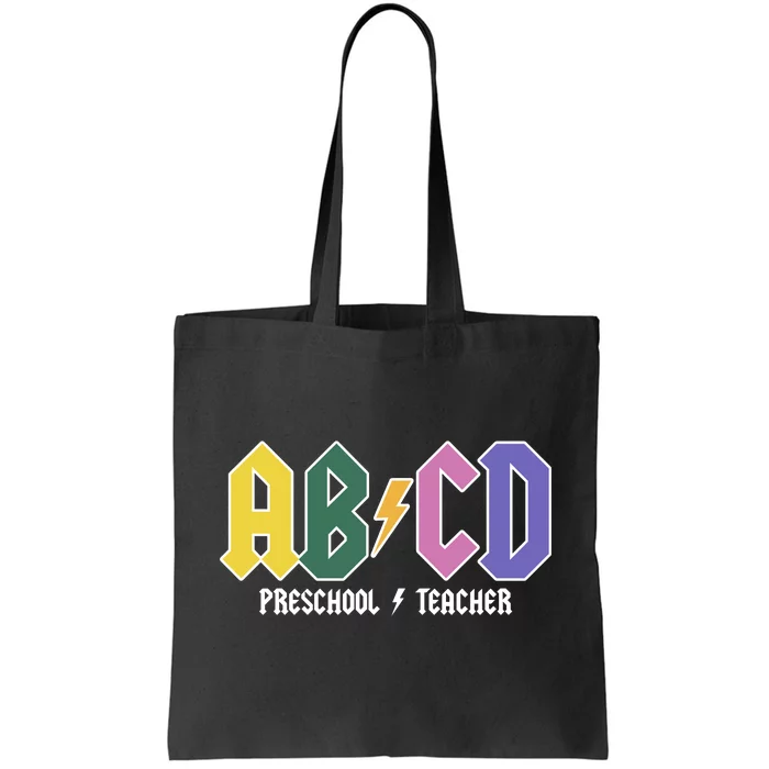 ABCD Preschool Teacher Rock And Roll Tote Bag