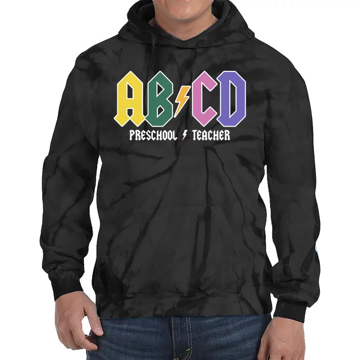 ABCD Preschool Teacher Rock And Roll Tie Dye Hoodie