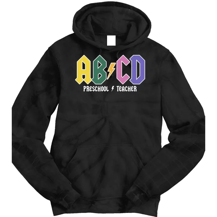 ABCD Preschool Teacher Rock And Roll Tie Dye Hoodie