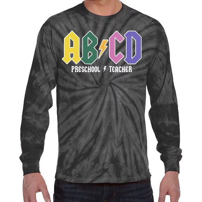 ABCD Preschool Teacher Rock And Roll Tie-Dye Long Sleeve Shirt