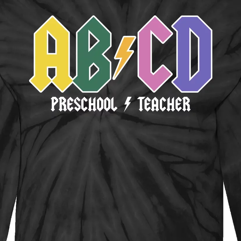 ABCD Preschool Teacher Rock And Roll Tie-Dye Long Sleeve Shirt