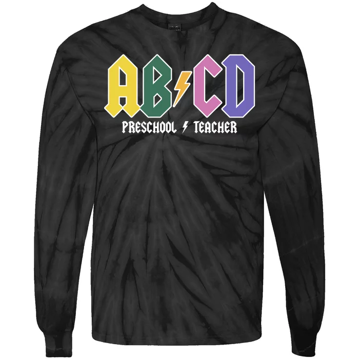 ABCD Preschool Teacher Rock And Roll Tie-Dye Long Sleeve Shirt