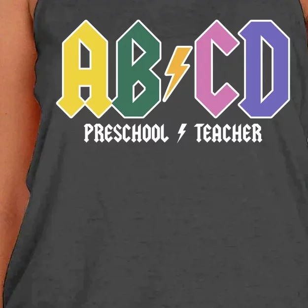 ABCD Preschool Teacher Rock And Roll Women's Knotted Racerback Tank