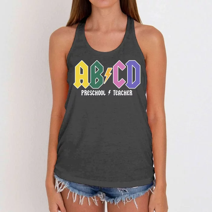 ABCD Preschool Teacher Rock And Roll Women's Knotted Racerback Tank