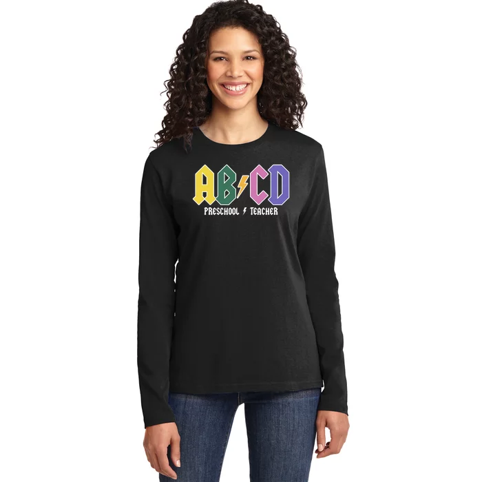 ABCD Preschool Teacher Rock And Roll Ladies Long Sleeve Shirt