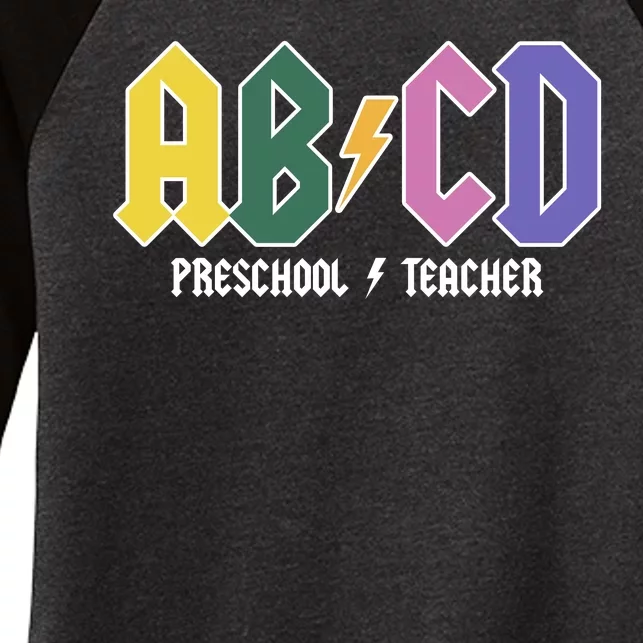 ABCD Preschool Teacher Rock And Roll Women's Tri-Blend 3/4-Sleeve Raglan Shirt