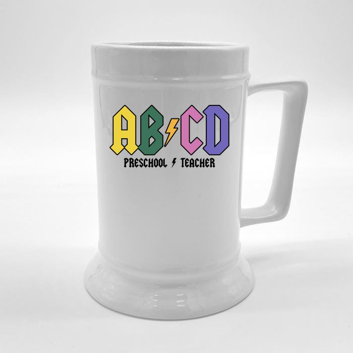 ABCD Preschool Teacher Rock And Roll Front & Back Beer Stein