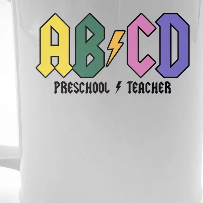 ABCD Preschool Teacher Rock And Roll Front & Back Beer Stein