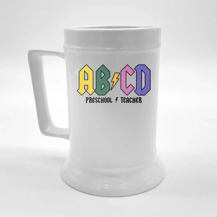 ABCD Preschool Teacher Rock And Roll Front & Back Beer Stein