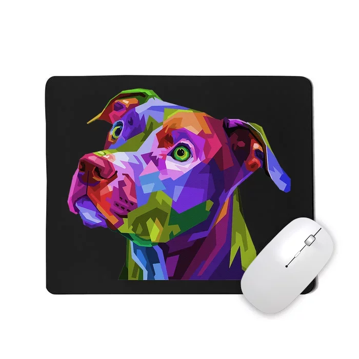 American Pitbull Terrier Pop Art Portrait for Dog Owners Mousepad