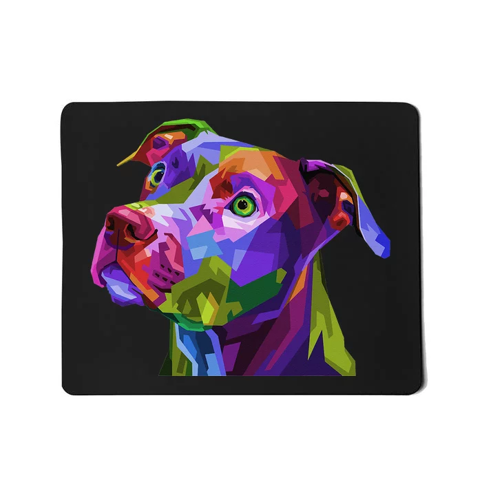 American Pitbull Terrier Pop Art Portrait for Dog Owners Mousepad