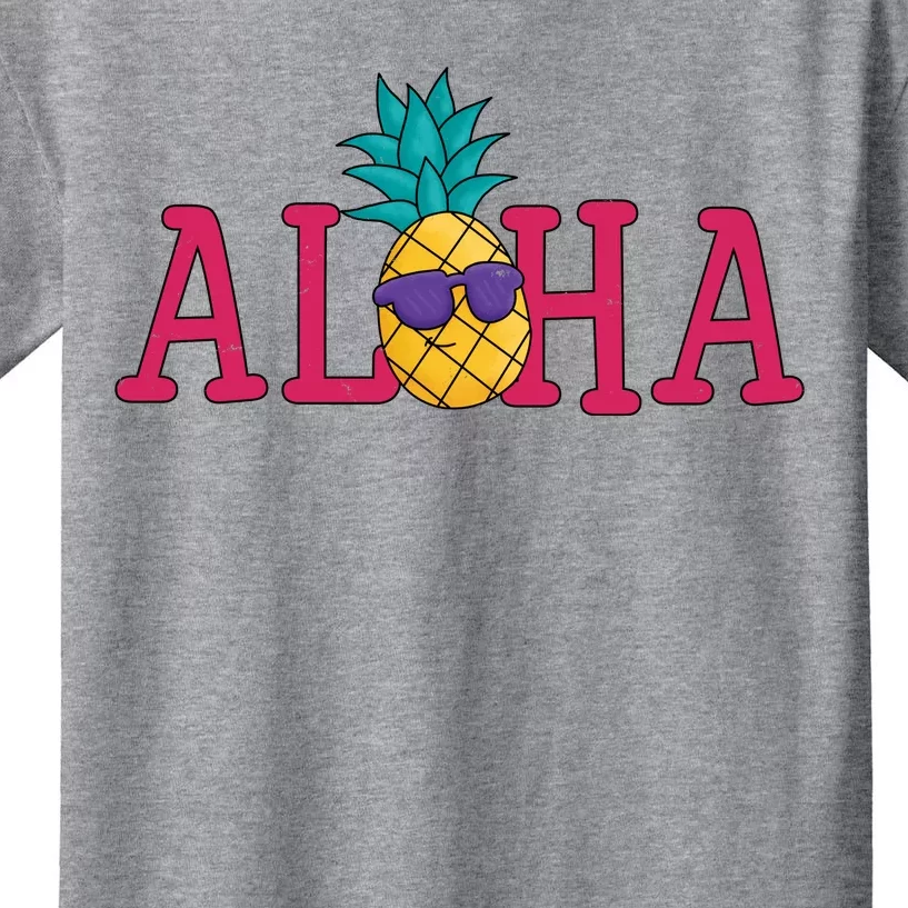 Aloha Pineapple Tropical Cute Kids T-Shirt