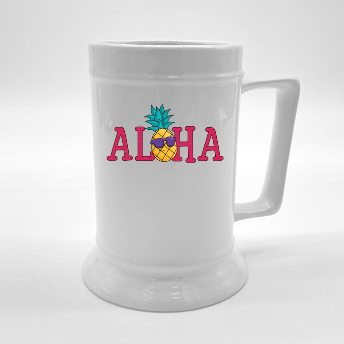 Aloha Pineapple Tropical Cute Front & Back Beer Stein