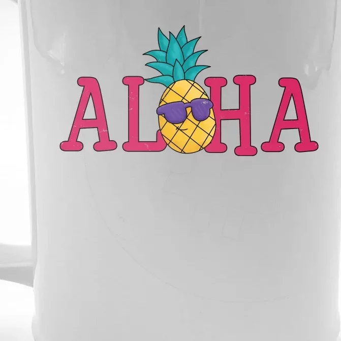 Aloha Pineapple Tropical Cute Front & Back Beer Stein