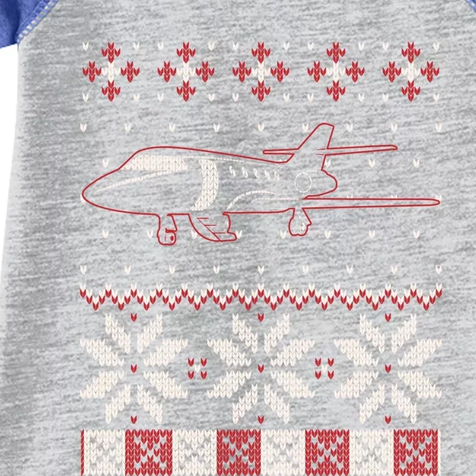 Aviation Pilot Ugly Christmas Sweater Flight Aviator Gift Great Gift Infant Baby Jersey Bodysuit