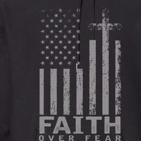 America Pride Us Flag Faith Over Fear Prayer Premium Hoodie