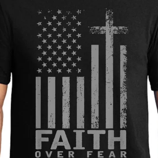 America Pride US Flag Faith Over Fear Prayer Pajama Set