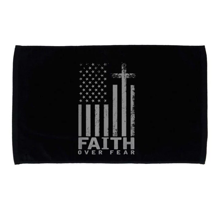 America Pride US Flag Faith Over Fear Prayer Microfiber Hand Towel