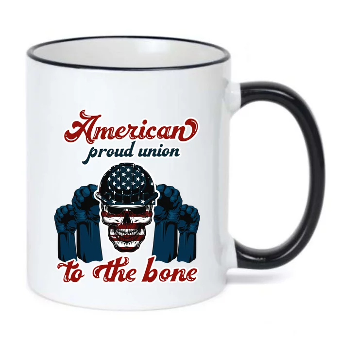 American Proud Union To The Bone Labor Day Holidays Laborers Gift Black Color Changing Mug