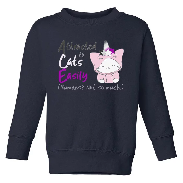 Ace Pride Unicorn Cat Kawaii Anime For Asexual Women Toddler Sweatshirt