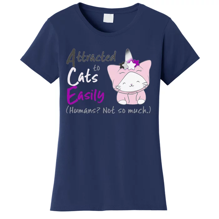 Ace Pride Unicorn Cat Kawaii Anime For Asexual Women Women's T-Shirt