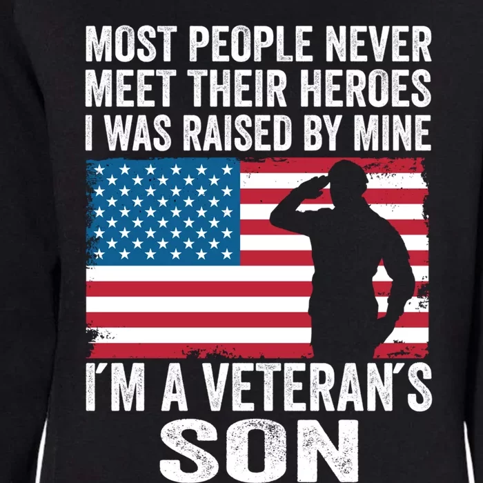 American Proud Veteran Son Veterans Day Memorial Day Funny Gift Womens California Wash Sweatshirt