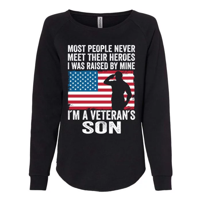 American Proud Veteran Son Veterans Day Memorial Day Funny Gift Womens California Wash Sweatshirt