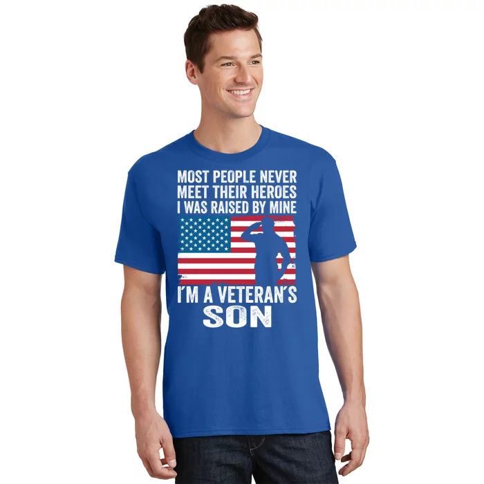 American Proud Veteran Son Veterans Day Memorial Day Funny Gift T-Shirt