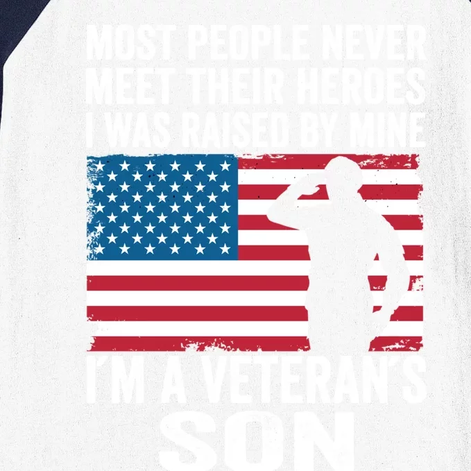 American Proud Veteran Son Veterans Day Memorial Day Funny Gift Baseball Sleeve Shirt