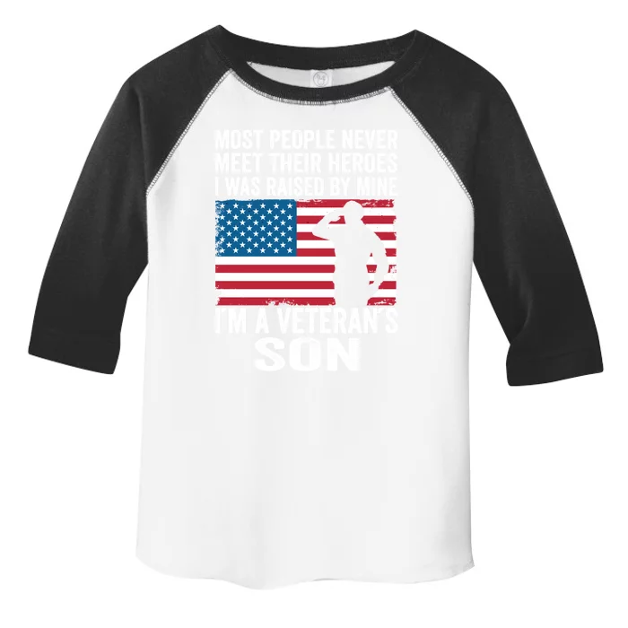 American Proud Veteran Son Veterans Day Memorial Day Funny Gift Toddler Fine Jersey T-Shirt