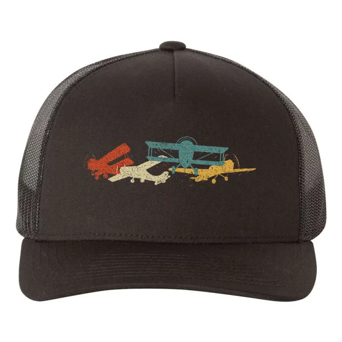 Airplane Pilot Vintage Yupoong Adult 5-Panel Trucker Hat