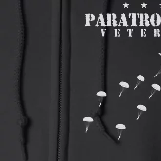 Airborne Paratrooper Veteran Infantry Division Full Zip Hoodie