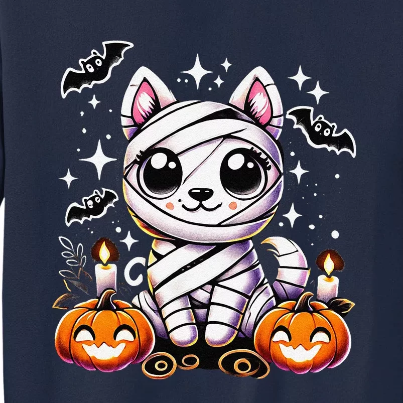 Adorable Puppy Wrapped Mummy Halloween Cute Dog Tall Sweatshirt