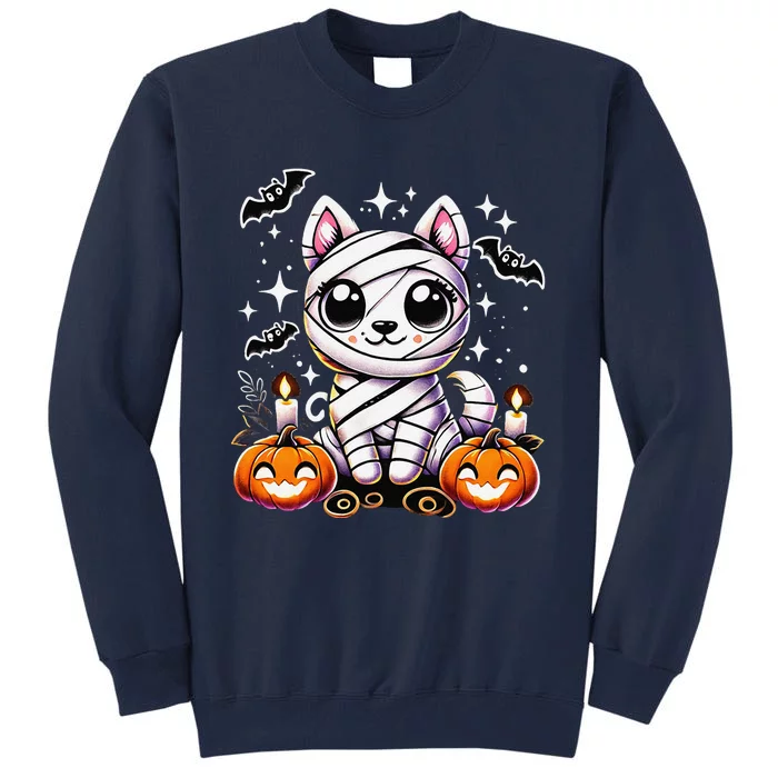 Adorable Puppy Wrapped Mummy Halloween Cute Dog Tall Sweatshirt