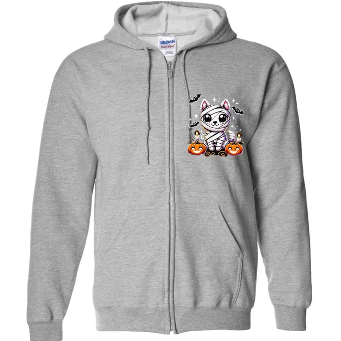 Adorable Puppy Wrapped Mummy Halloween Cute Dog Full Zip Hoodie