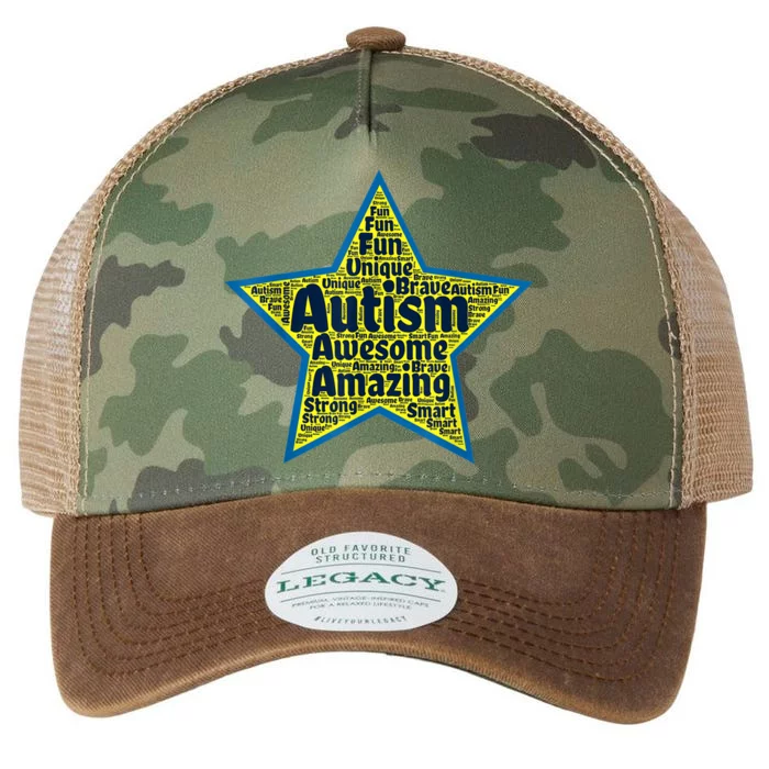 Autism Positive Words Star awareness acceptance inclusion Legacy Tie Dye Trucker Hat