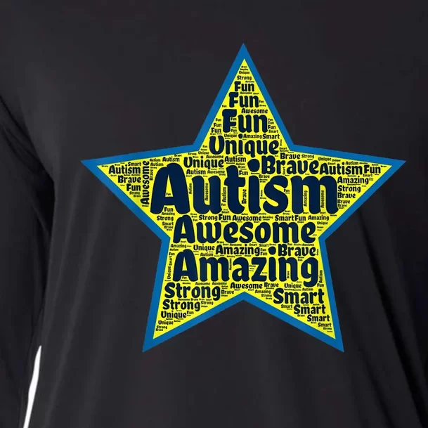 Autism Positive Words Star awareness acceptance inclusion Cooling Performance Long Sleeve Crew