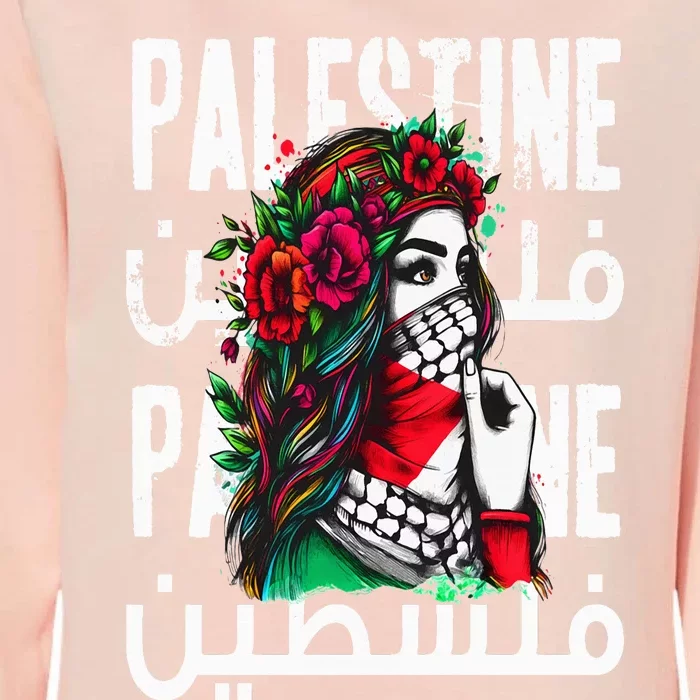 A Palestinian  Wearing A Palestinian Bandana Palestine Womens California Wash Sweatshirt