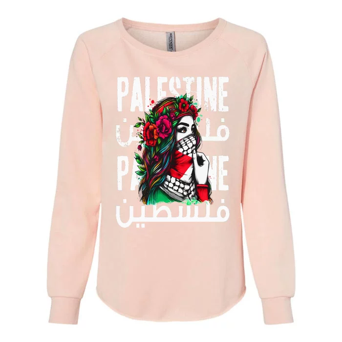 A Palestinian  Wearing A Palestinian Bandana Palestine Womens California Wash Sweatshirt