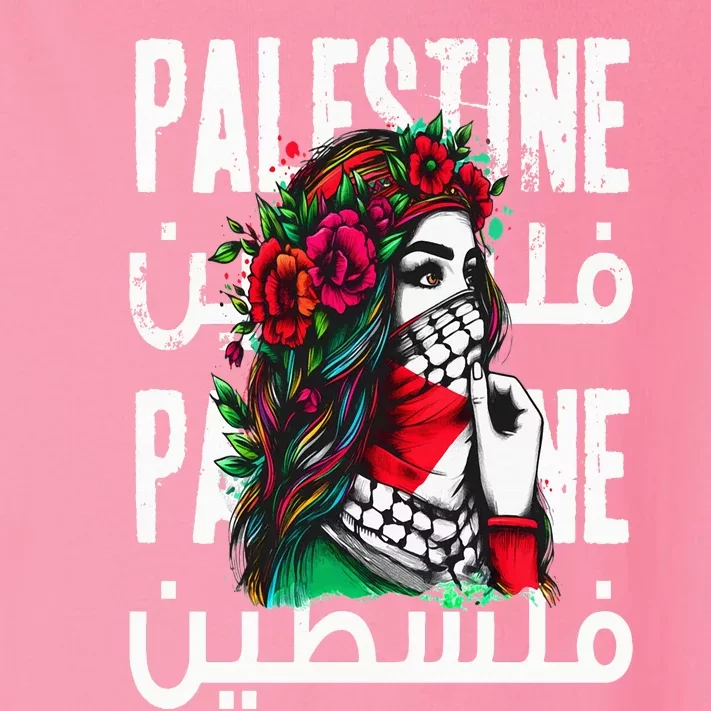 A Palestinian  Wearing A Palestinian Bandana Palestine Toddler Long Sleeve Shirt